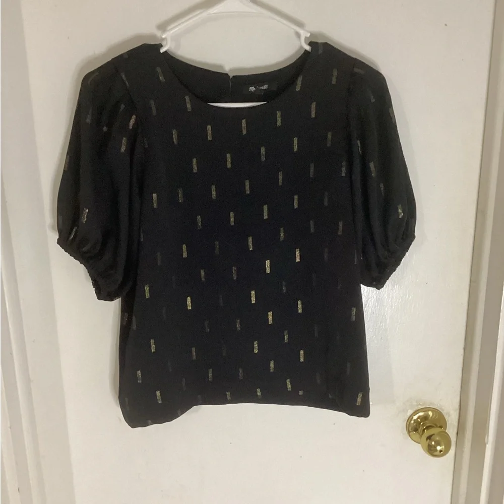 Madewell Jacquard Puffed Sleeve Top Size XXS